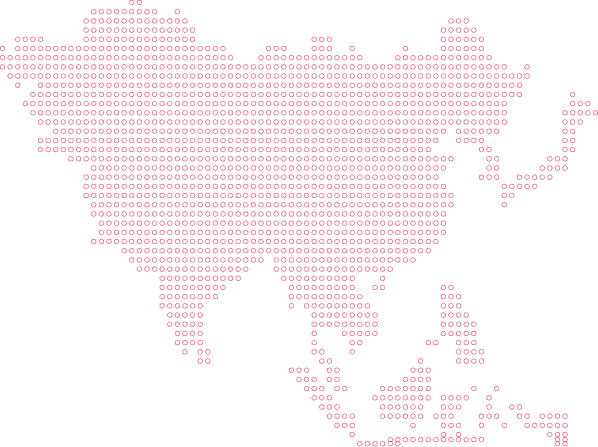 Dotted map illustration of the Asia-Pacific region